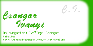 csongor ivanyi business card